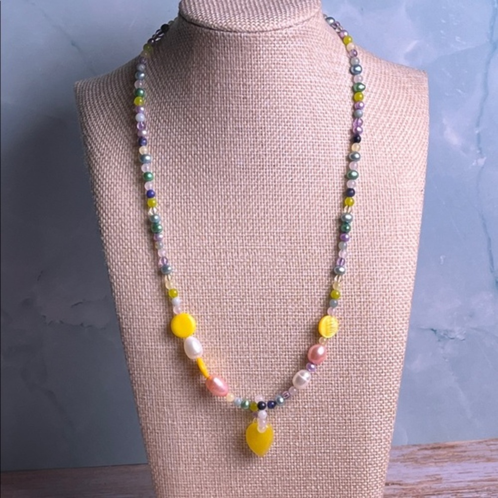 925 AIL Aluma Multicolor Pearls & Natural gemstone beads Necklace